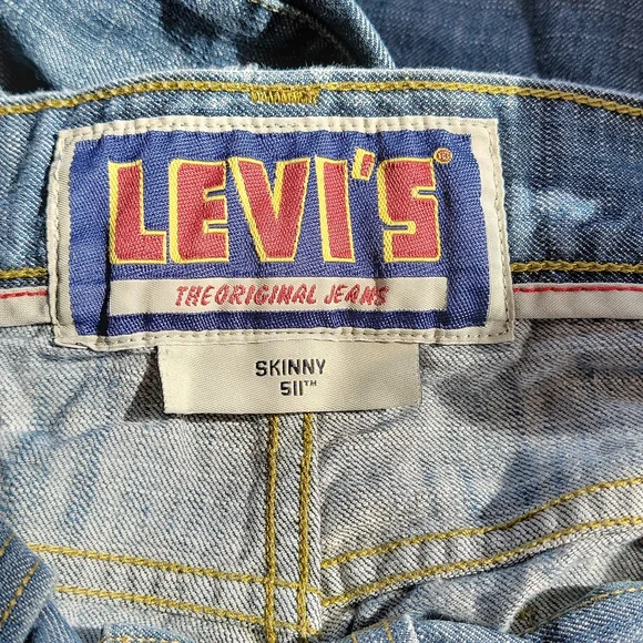 Men's 33x32 511 Skinny Levi Blue Jeans - Picture 2 of 3